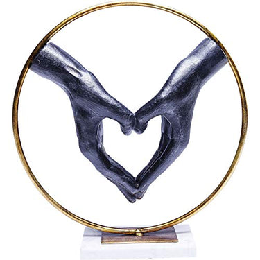 Kare Design Deko Objekt Elements Heart Hand, Schwarz/Gold, Dekoration, Herz Hände, Marmor Sockel, 34x32x11 cm (H/B/T) im Sale